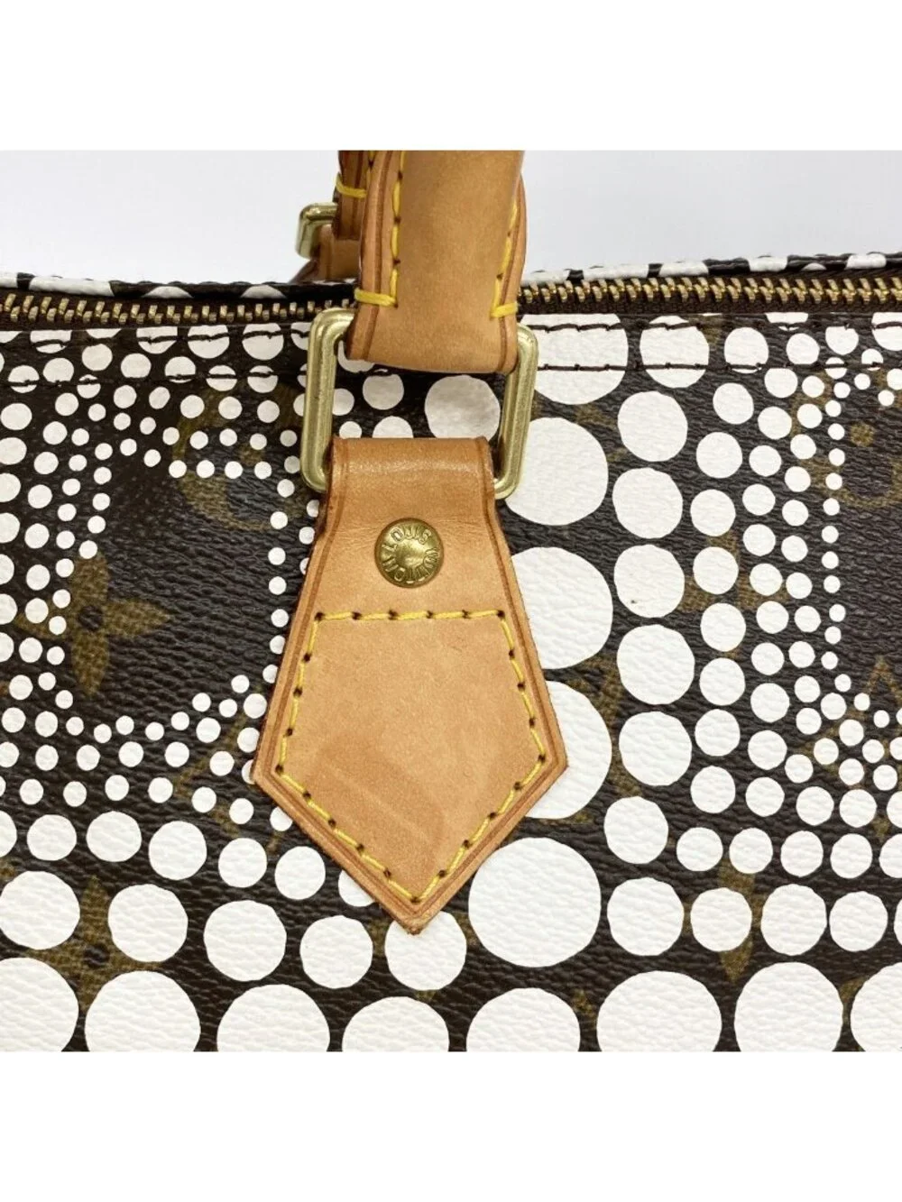 Louis Vuitton Handbag Monogram Town Yayoi Kusama Collaboration Speedy 30 Blanc